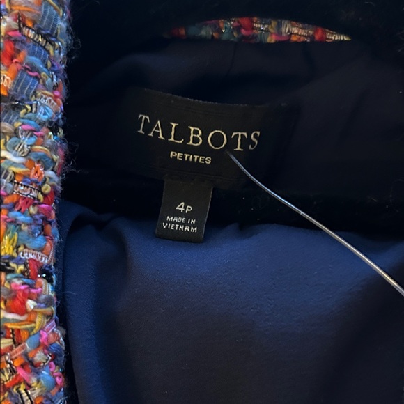 Talbots Multicolor Tweed Blazer with Black Trim - Picture 2 of 5
